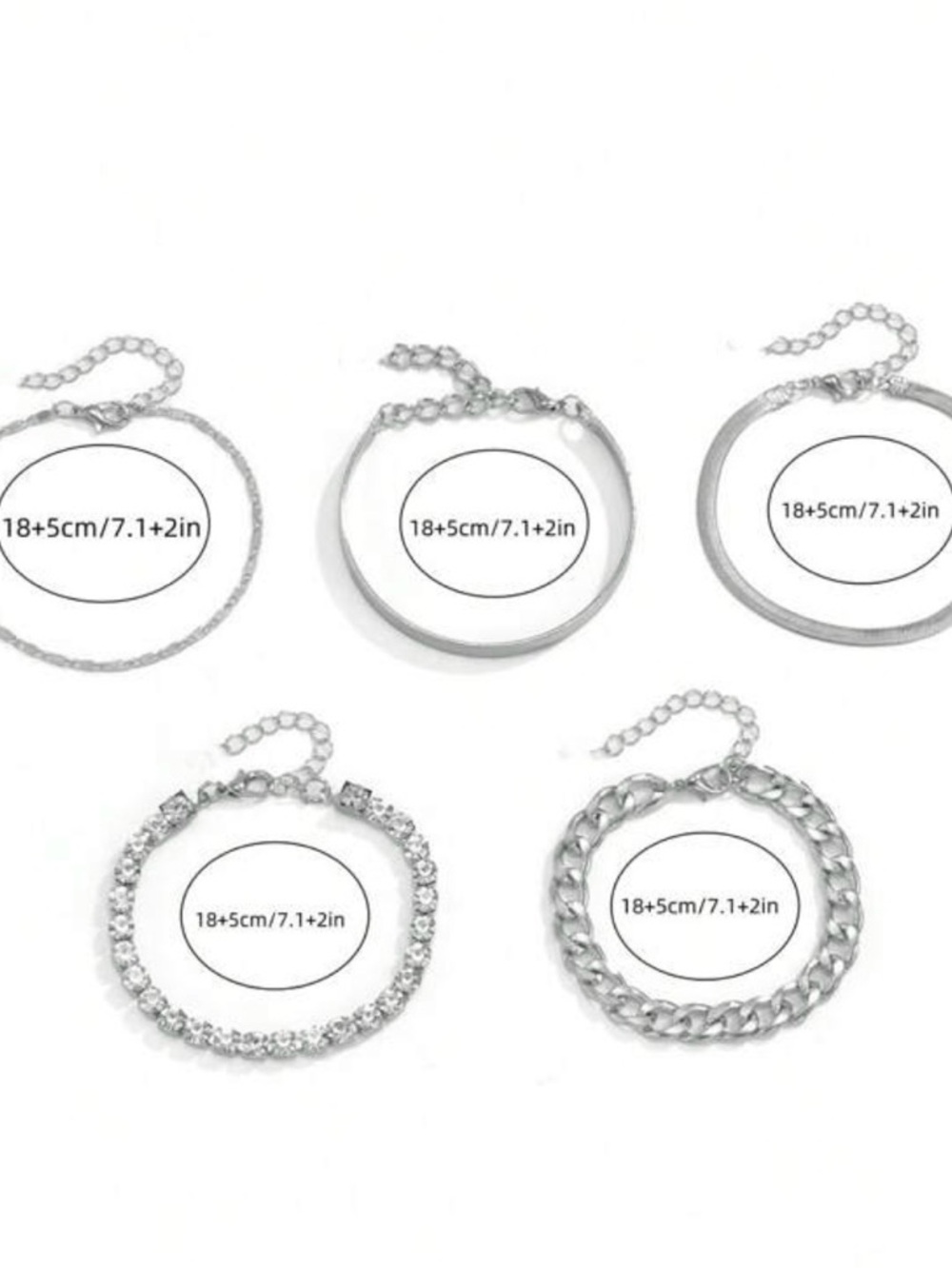 Sterling Silver Multi-Style Bracelet Set - Silver - Picture 3 of 5